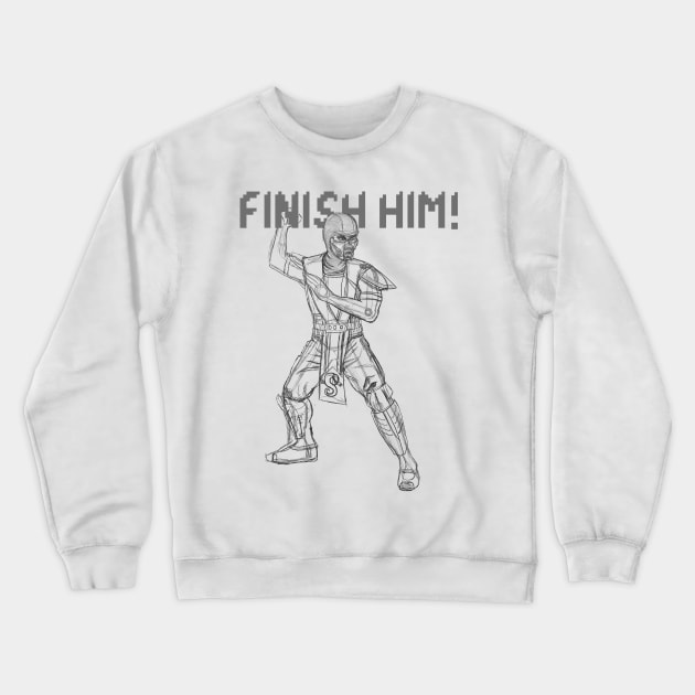 FINISH HIM! Crewneck Sweatshirt by ohmybatman